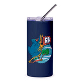 Cartoon Bird Printed Navy Blue Tumbler product
